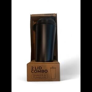HydroJug - HydroShkr Stainless Steel 24oz Shaker/ Tumbler Black with 2 Lids